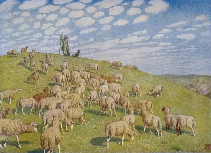 Framed Print : Sheep in Pasture 1904 Framed Print : Sheep in Pasture 1904