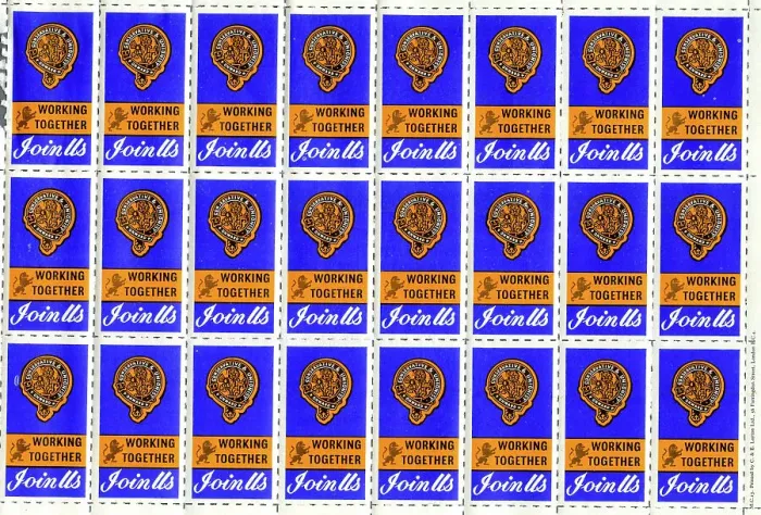 Framed Print : Sheet of Conservative Party campaign stamps Framed Print : Sheet of Conservative Party campaign stamps