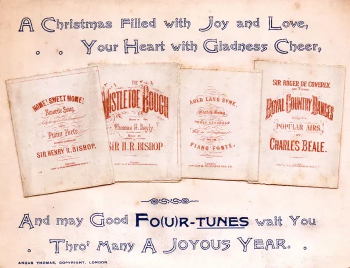 Framed Print : Sheet music with comic verse on a Christmas card Framed Print : Sheet music with comic verse on a Christmas card