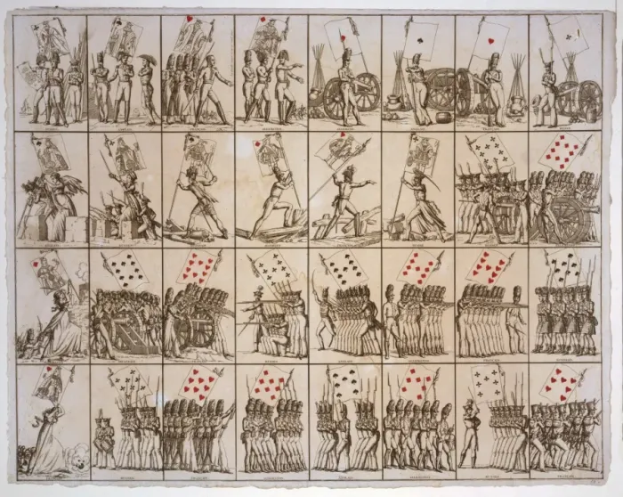 Framed Print : Sheet of playing cards, Jeu de drapeaux (i. e. game of flags Framed Print : Sheet of playing cards, Jeu de drapeaux (i. e. game of flags