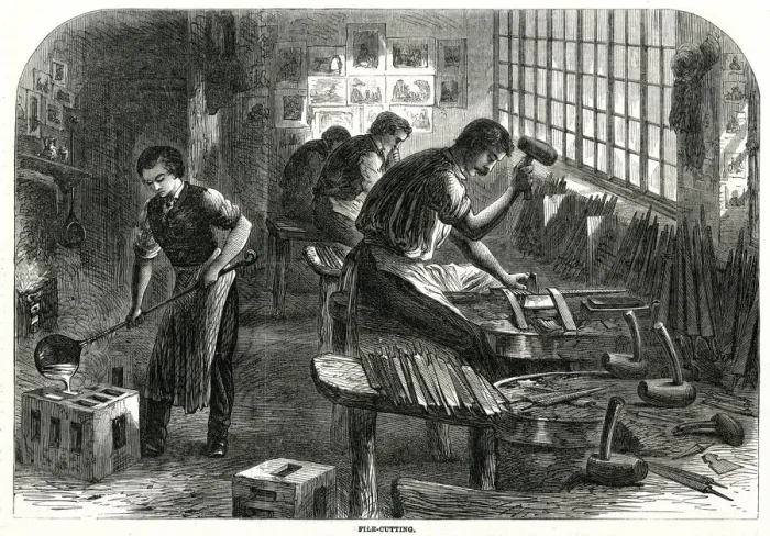 Framed Print : Sheffield Steel manufactures 1866 Framed Print : Sheffield Steel manufactures 1866