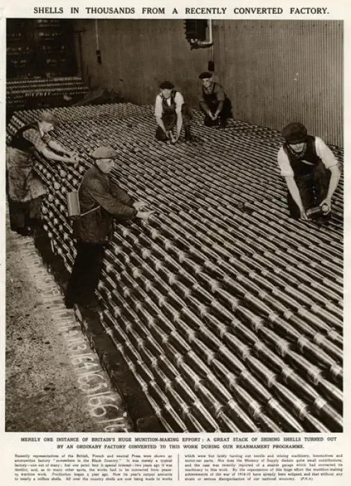 Framed Print : Shells in thousands in a recently converted factory 1939 Framed Print : Shells in thousands in a recently converted factory 1939