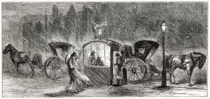 Framed Print : Sheltered Cabmen 1870 Framed Print : Sheltered Cabmen 1870