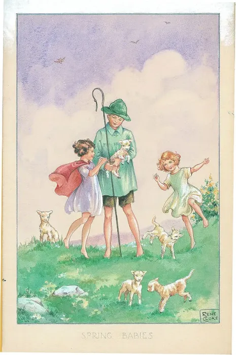 Framed Print : Shepherd, children and lambs Framed Print : Shepherd, children and lambs