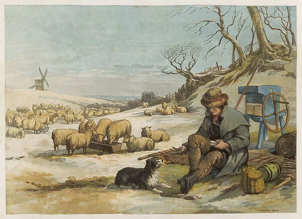 SHEPHERD & DOG IN WINTER SHEPHERD & DOG IN WINTER