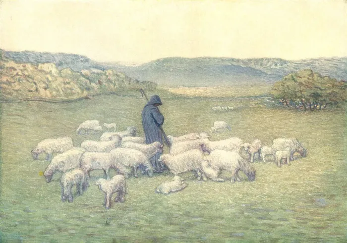 Framed Print : The Shepherd And His Flock Framed Print : The Shepherd And His Flock
