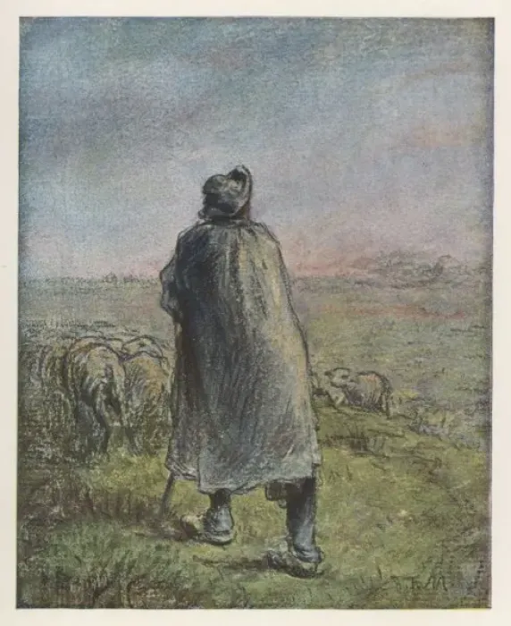Framed Print : Shepherd (Millet) Framed Print : Shepherd (Millet)
