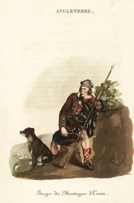 Framed Print : Shepherd in the Scottish Highlands, 1800s Framed Print : Shepherd in the Scottish Highlands, 1800s