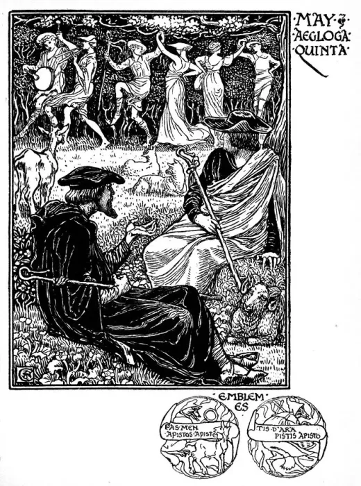 Framed Print : Shepherds Calendar - Months of the year - May Framed Print : Shepherds Calendar - Months of the year - May