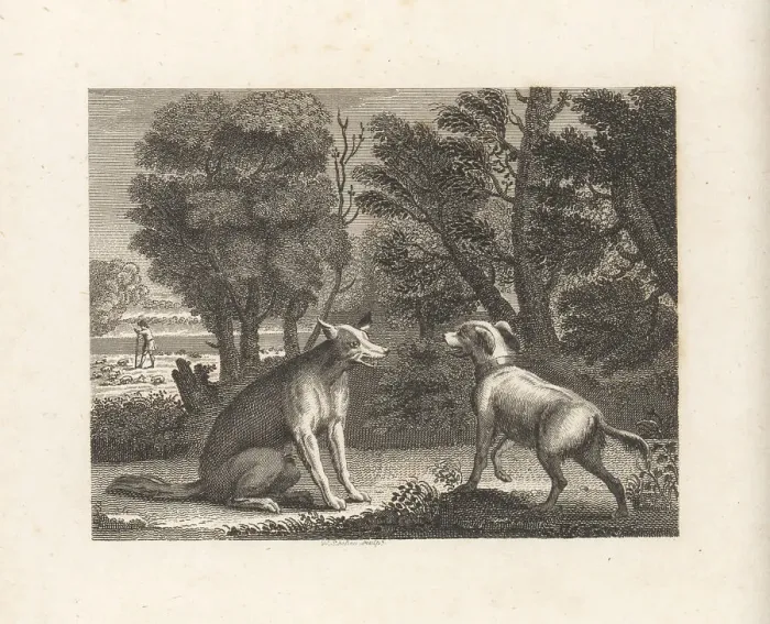 Framed Print : The Shepherd's Dog and the Wolf Framed Print : The Shepherd's Dog and the Wolf