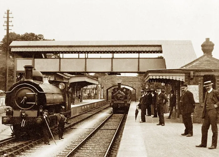 Framed Print : Shepton Mallet Railway Station, early 1900s Framed Print : Shepton Mallet Railway Station, early 1900s