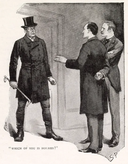 Framed Print : Sherlock Holmes - The Adventure of The Speckled Band. Which of you is Holmes? Date: 1892 Framed Print : Sherlock Holmes - The Adventure of The Speckled Band. Which of you is Holmes? Date: 1892