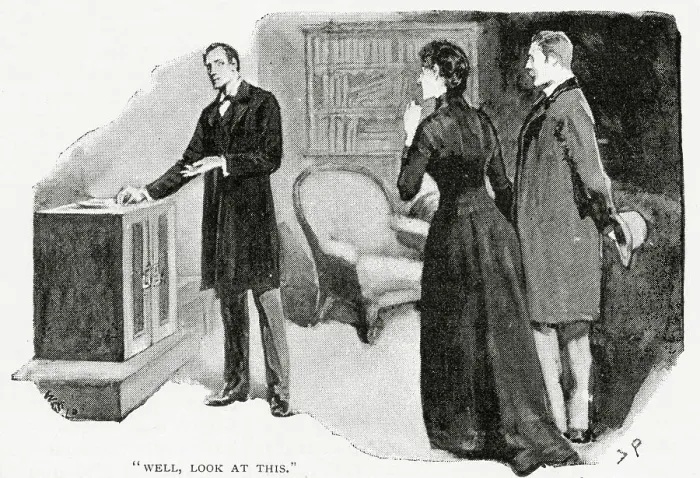Framed Print : Sherlock Holmes - The Adventure of The Speckled Band. Well, look at this. Date: 1892 Framed Print : Sherlock Holmes - The Adventure of The Speckled Band. Well, look at this. Date: 1892