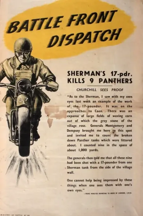 Framed Print : Sherman tank destroys nine Panther tanks Framed Print : Sherman tank destroys nine Panther tanks