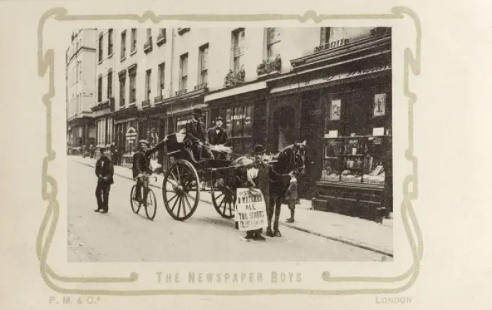 Framed Print : Sherwood Street, London - Newspaper boys Framed Print : Sherwood Street, London - Newspaper boys