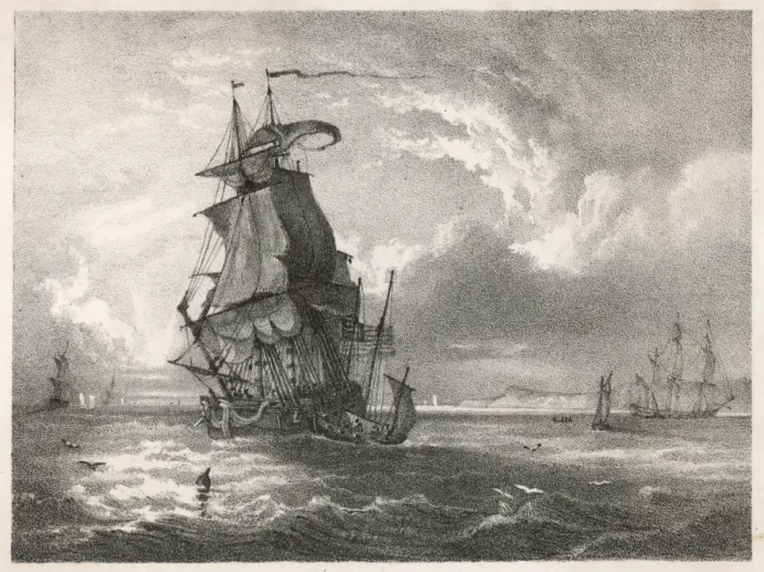 Framed Print : Ship Off the Coast Framed Print : Ship Off the Coast