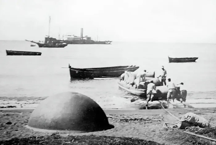 Framed Print : Shipping cotton bales from St Vincent early 1900s Framed Print : Shipping cotton bales from St Vincent early 1900s