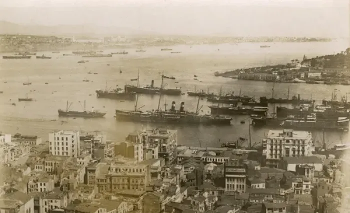 Framed Print : Shipping moored at the mouth of the Golden Horn Framed Print : Shipping moored at the mouth of the Golden Horn
