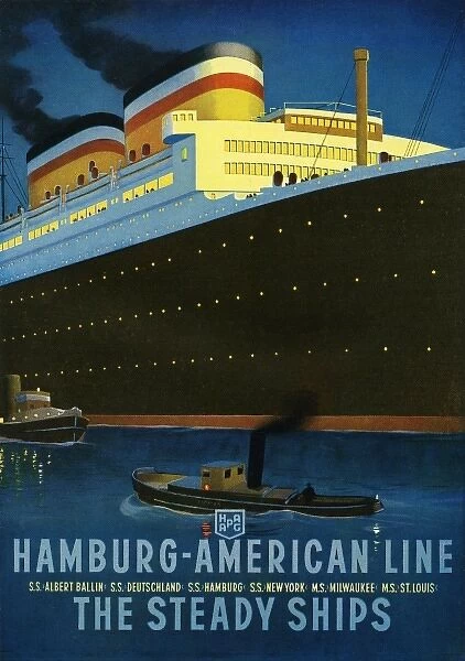 TX197 Vintage Hamburg America Line Liner Shipping Travel Poster RePrint A2/A3/A4 