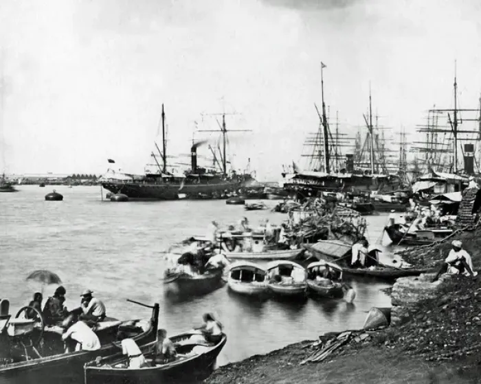Framed Print : Shipping on the River Hooghly, Calcutta, India Framed Print : Shipping on the River Hooghly, Calcutta, India