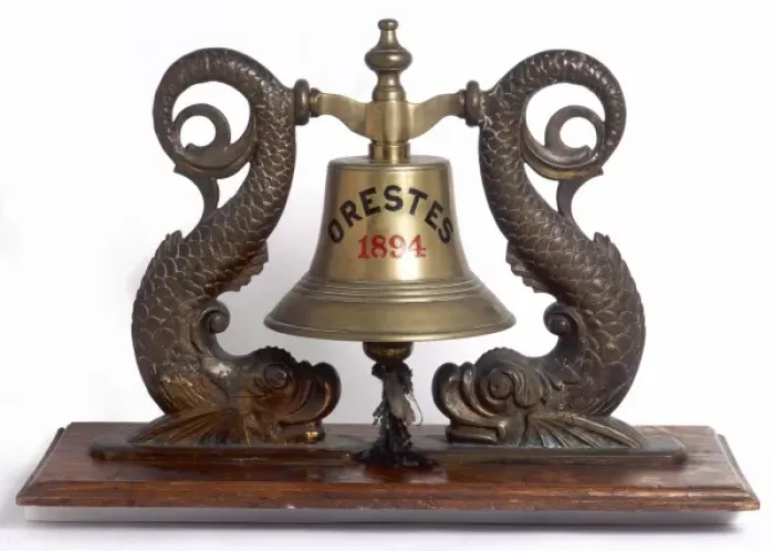 Framed Print : Ships bell for the Orestes, 1894 Framed Print : Ships bell for the Orestes, 1894