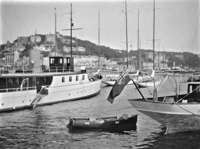 Framed Print : Ships and boats in a harbour Framed Print : Ships and boats in a harbour