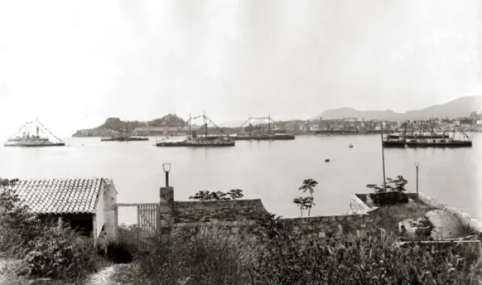 Framed Print : Ships at Corfu, circa 1890 Framed Print : Ships at Corfu, circa 1890