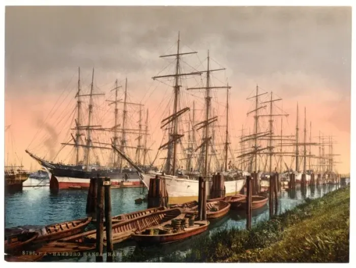 Framed Print : Ships in the Harbor, Hamburg, Germany Framed Print : Ships in the Harbor, Hamburg, Germany