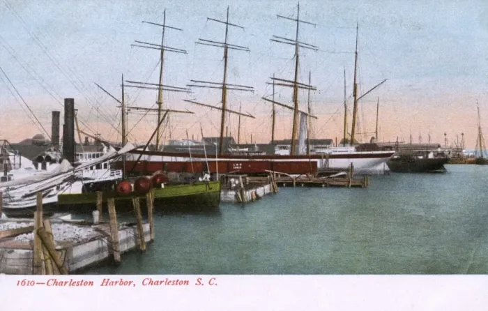 Framed Print : Ships in the Harbour, Charleston, South Carolina, USA Framed Print : Ships in the Harbour, Charleston, South Carolina, USA