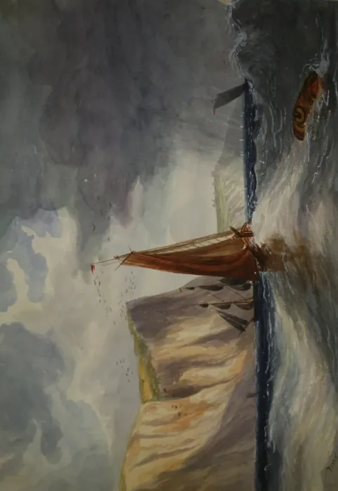 Framed Print : Ships on a rough sea at Dover, Kent