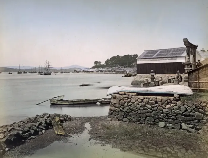 Framed Print : Ships at Shimonoseki, Japan, circa 1880s Framed Print : Ships at Shimonoseki, Japan, circa 1880s
