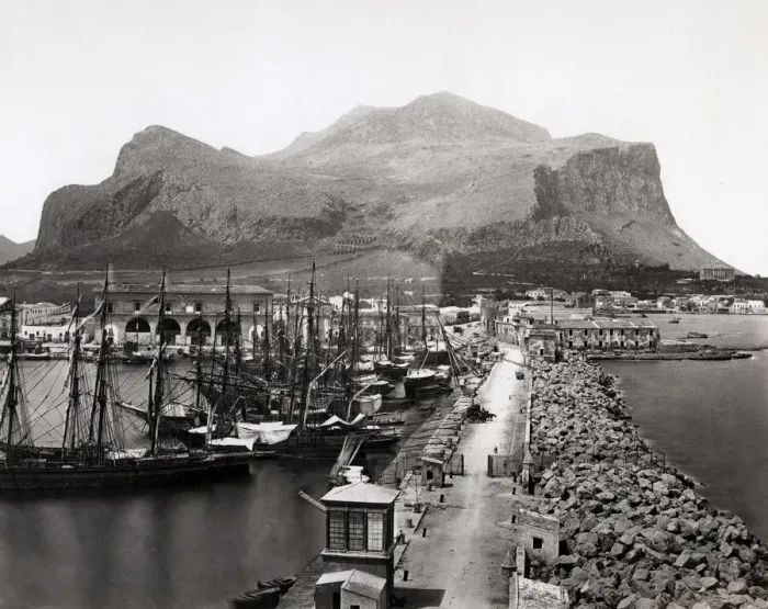 Framed Print : Ships tied up in harbour, Palermo, Sicily Italy Monte Pelleg Framed Print : Ships tied up in harbour, Palermo, Sicily Italy Monte Pelleg