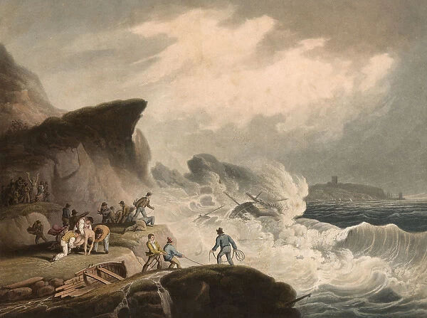 Shipwreck off a rocky coast, c. 1815