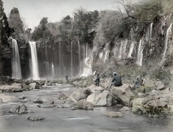 Framed Print : Shiraito Waterfall, Fujiyama, Japan, c. 1880 s Framed Print : Shiraito Waterfall, Fujiyama, Japan, c. 1880 s