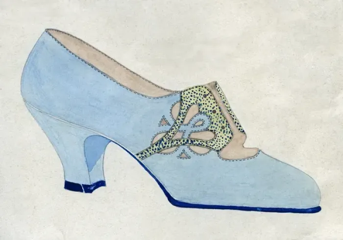 Framed Print : Shoe design in blue and yellow Framed Print : Shoe design in blue and yellow