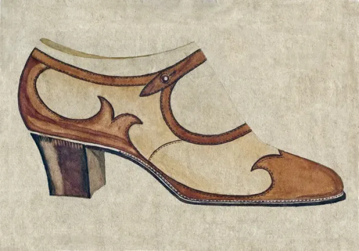 Framed Print : Shoe design in brown and beige Framed Print : Shoe design in brown and beige
