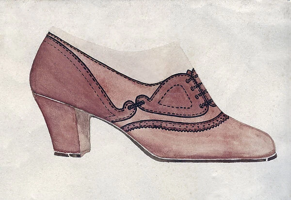 Shoe design in maroon and pink