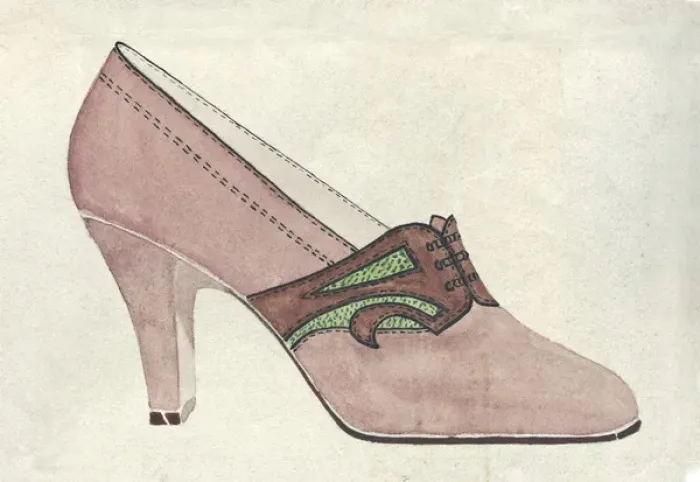 Framed Print : Shoe design in pink and green Framed Print : Shoe design in pink and green