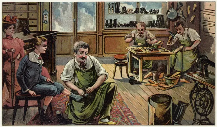 Framed Print : SHOE SHOP INTERIOR Framed Print : SHOE SHOP INTERIOR