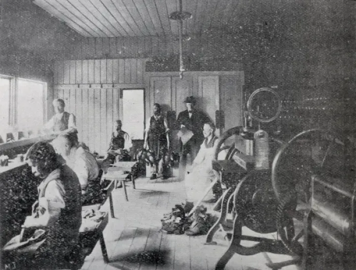Framed Print : Shoemakers Shop at Holborn Union Workhouse, Mitcham Framed Print : Shoemakers Shop at Holborn Union Workhouse, Mitcham