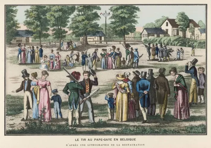 Framed Print : Shooting in Belgium - 19th century Framed Print : Shooting in Belgium - 19th century