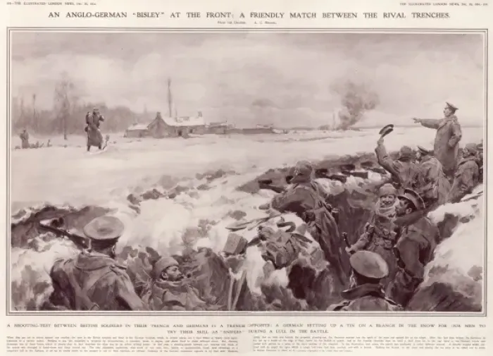 Framed Print : Shooting Match between Rival Trenches 1914 Framed Print : Shooting Match between Rival Trenches 1914