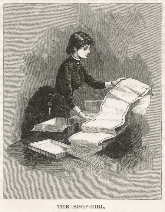 Framed Print : Shop Assistant 1883 Framed Print : Shop Assistant 1883