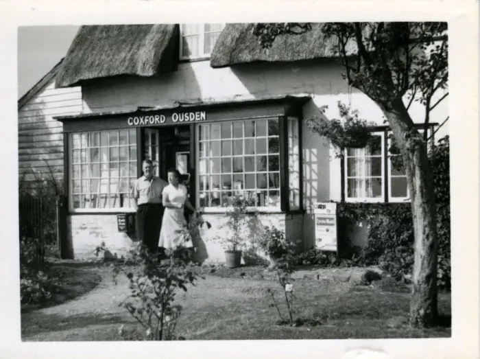 Framed Print : Shop-front - Premises of Coxford, Ousden, Suffolk Framed Print : Shop-front - Premises of Coxford, Ousden, Suffolk