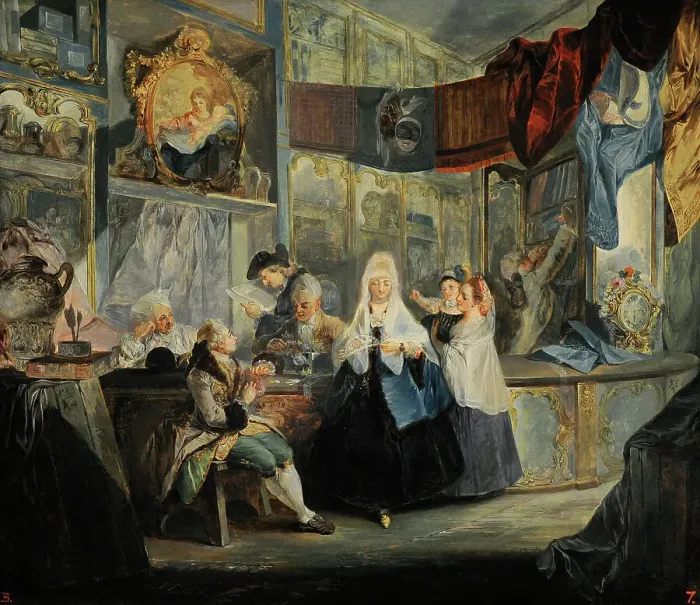 Framed Print : The Shop of Geniani, 1772, by Luis Paret y Alcazar Framed Print : The Shop of Geniani, 1772, by Luis Paret y Alcazar