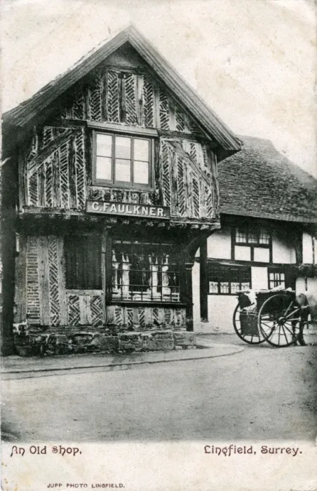 Framed Print : Shop - Premises G Faulkner - Butcher, Lingfield, Surrey Framed Print : Shop - Premises G Faulkner - Butcher, Lingfield, Surrey