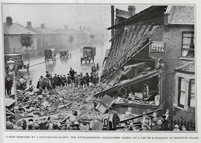 Framed Print : Shop Wrecked By Car Framed Print : Shop Wrecked By Car