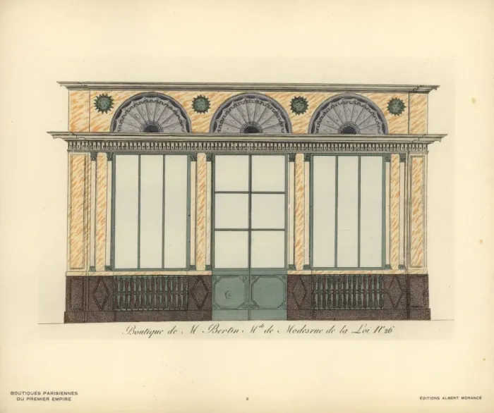 Framed Print : Shopfront of Bertins fashion boutique, Paris, circa 1800 Framed Print : Shopfront of Bertins fashion boutique, Paris, circa 1800