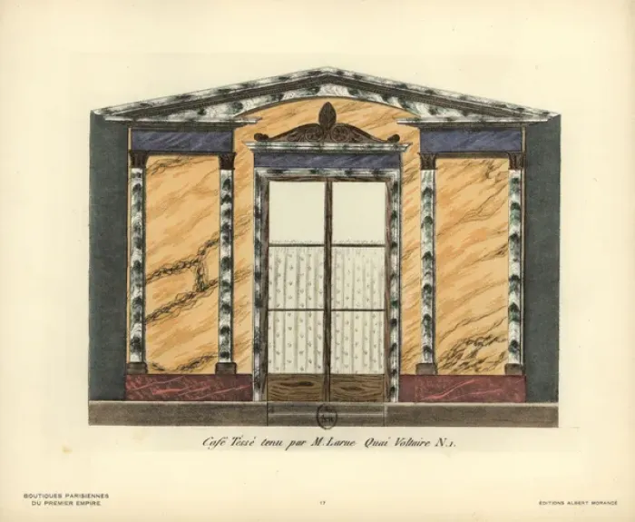 Framed Print : Shopfront of Cafe Tesse, 1 Quai Voltaire, Paris, circa 1800 Framed Print : Shopfront of Cafe Tesse, 1 Quai Voltaire, Paris, circa 1800