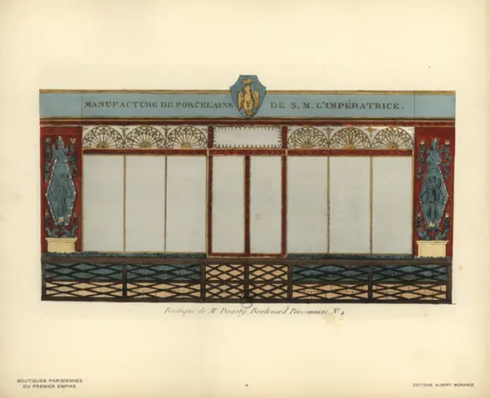 Framed Print : Shopfront of Dagotys porcelaine shop, Paris, circa 1800 Framed Print : Shopfront of Dagotys porcelaine shop, Paris, circa 1800